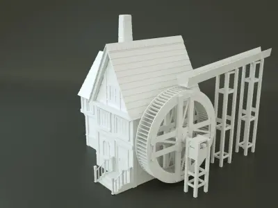 Watermill 3d model 3D model