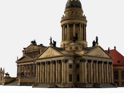 Gendarmenmarkt German French Church Konzerthaus Low-poly 3D model
