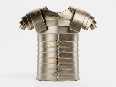 Lorica Segmentata - Aged Roman Armor Equipment 3D model