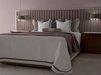 Bed with bedclothes Free 3D model