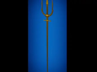 Atlan trident from the movie Aquaman Low-poly 3D model