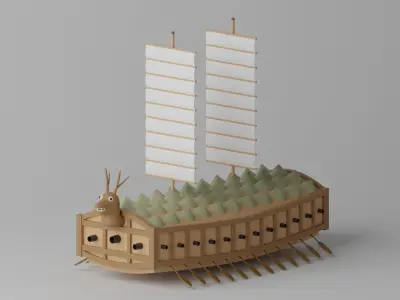 Korean Turtle Ship Geobukseon 3D model