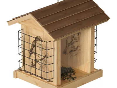 Bird feeder cage birdhouse 3D model
