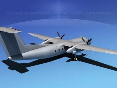 DeHavilland DHC-8-Q300 Bare Metal 3D model