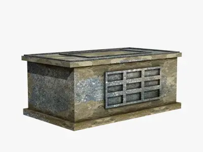 Ancient Stone Chest Low-poly 3D model