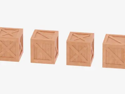 Wooden Crate Box Collection 3D model