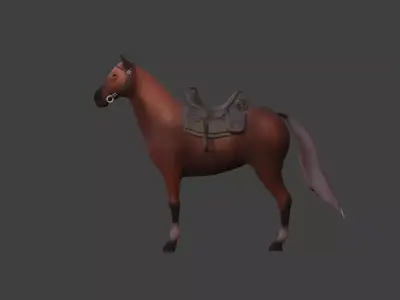 Low Poly Horse  Low-poly 3D model