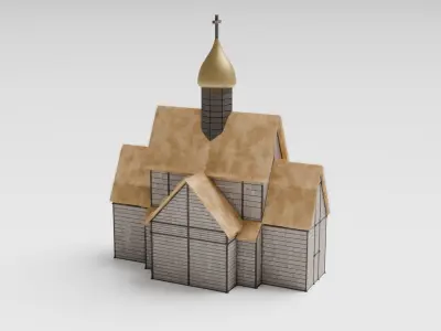 Slavic Church Low-poly 3D model