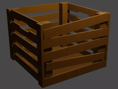 LowPoly Crate wooden Free low-poly 3D model
