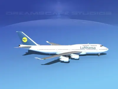 Boeing 747-400 Lufthansa 3D model
