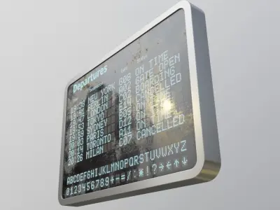 Airport departure billboard 3D model