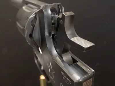 Soviet Russian Revolver Nagant PBR Low-poly 3D model