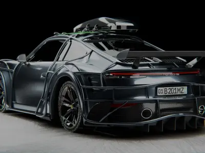 Porsche Carrera Tuned Free low-poly 3D model