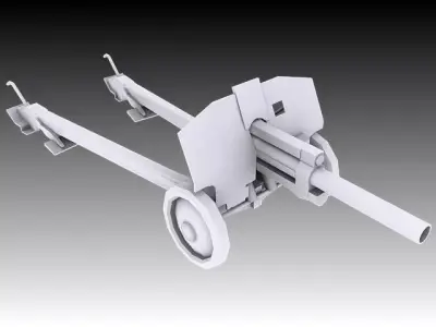 Soviet M30 122mm howitzer 3D model