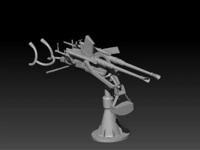 35 scale German Navy 20mm dual barrel Flak for 3D print 3D print model