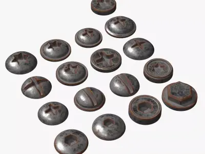 Screw Heads Collection 3D model