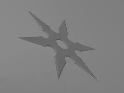 Low Poly Japanese Shuriken Game Ready 3D Model Low-poly 3D model