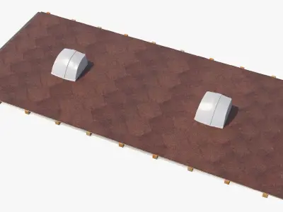 Mounted Roof Vent Cover with Louvered Grille 3D model