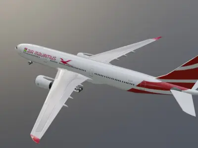 Air Mauritius airbus a330-900neo with cockpit Low-poly 3D model