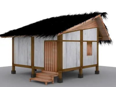 Sundanese traditional Suhunan Badak Heuay Low-poly 3D model
