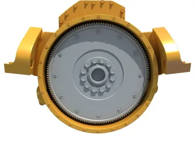 Yellow Engine Part V6 3D model