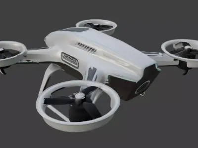 Futuristic Sci-Fi Drone Low-poly 3D model