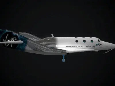 Virgin galactic spaceship Low-poly 3D model