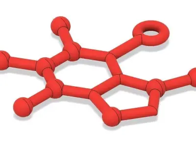 Free Caffeine Molecule Ornament Free 3D print model