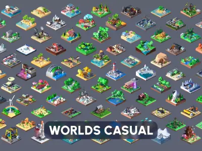 Worlds Casual Low-poly 3D model