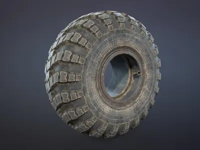 Truck Wheel 01 Kraz-255 Low-poly 3D model