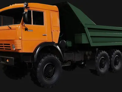Kamaz Truck Low-poly 3D model