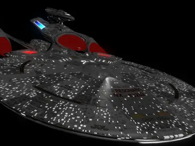 Starship USS Resonance Low Poly Variant 1 Low-poly 3D model