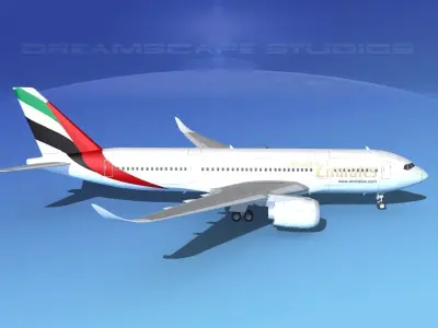 Airbus A350-800 Emirates 3D model