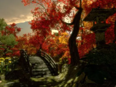 Japenese IRIS Garden Pack Low-poly 3D model