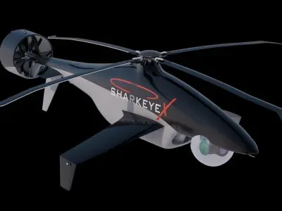 Sharkeye X Unmanned Helicopter Low-poly 3D model