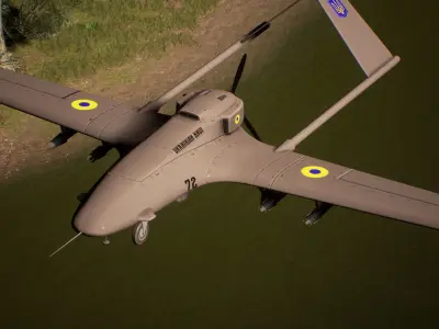 Bayraktar TB2 Low-poly 3D model