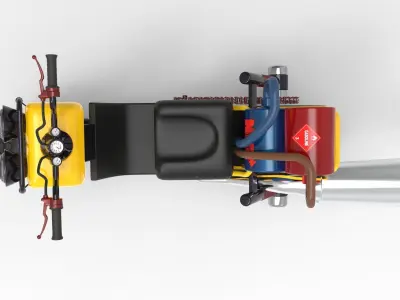motorcycle with pipe 3D model