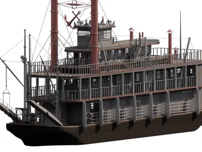 AMERICAN STEAM SHIP 3D model