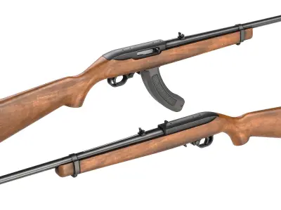 PBR Ruger 10 22 Carbine Rifle Low-poly 3D model