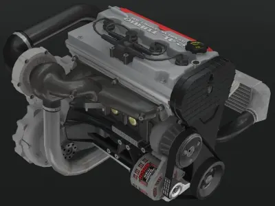 Chrysler EDV EDT Turbo engine Low-poly 3D model