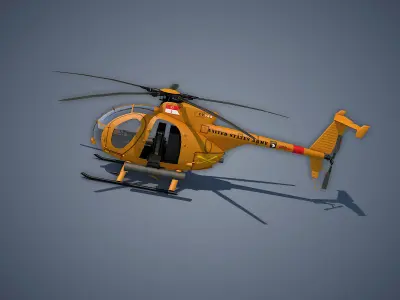 Hughes AH-6 Little Bird Low-poly 3D model
