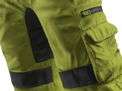 Reflective Safety Trousers for Builders Yellow 3D model