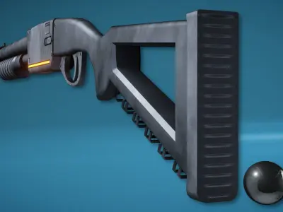 Futuristic Shotgun Low-poly 3D model