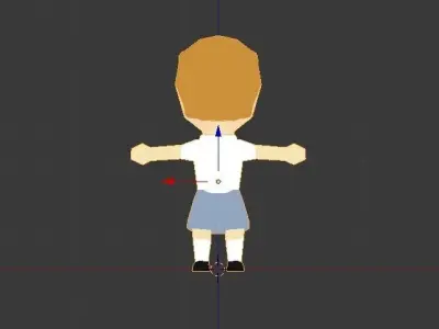 Girl char lowply Low-poly 3D model
