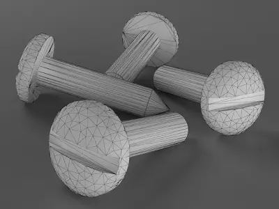 Screws three stainless steel Free 3D model