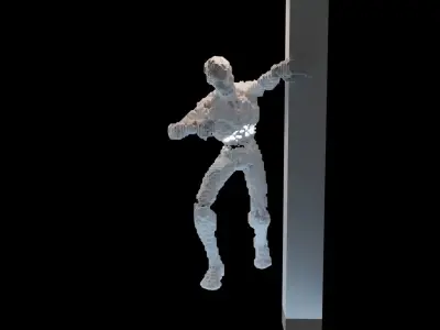 Alien Statue in pose 3D model