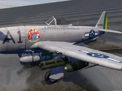 Republic P-47D-25 Thunderbolt  - Bubbletop 3D model