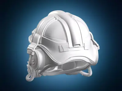 Futuristic Tactical Gas Mask Helmet Design 3D print model