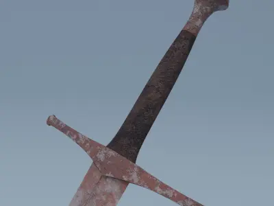 Sword two swords Low-poly 3D model