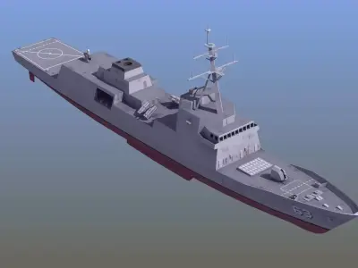 FFG-62 Constellation Class LOD2 Low-poly 3D model